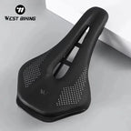 WEST BIKING Ultralight Hollow Saddle — PU Leather, Short Nose