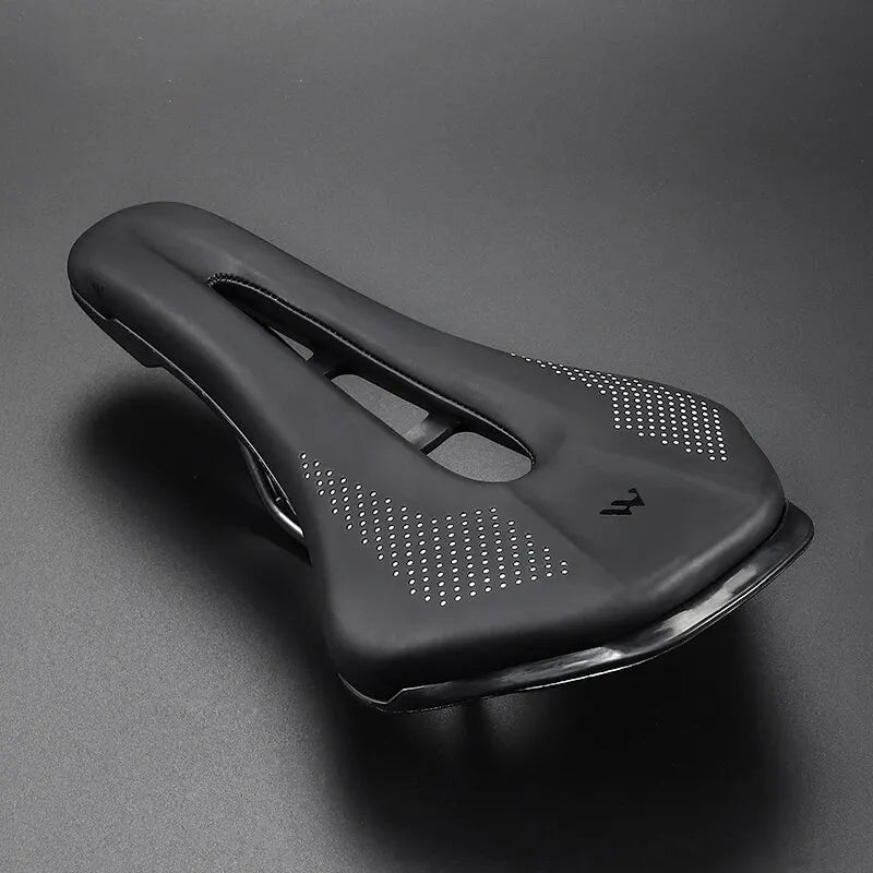 WEST BIKING Ultralight Hollow Saddle — PU Leather, Short Nose