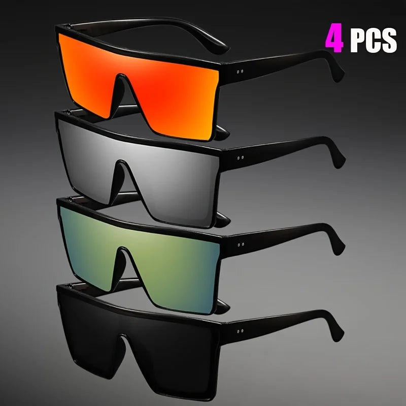 Oversized sunglasses colour range pink blue green orange silver black