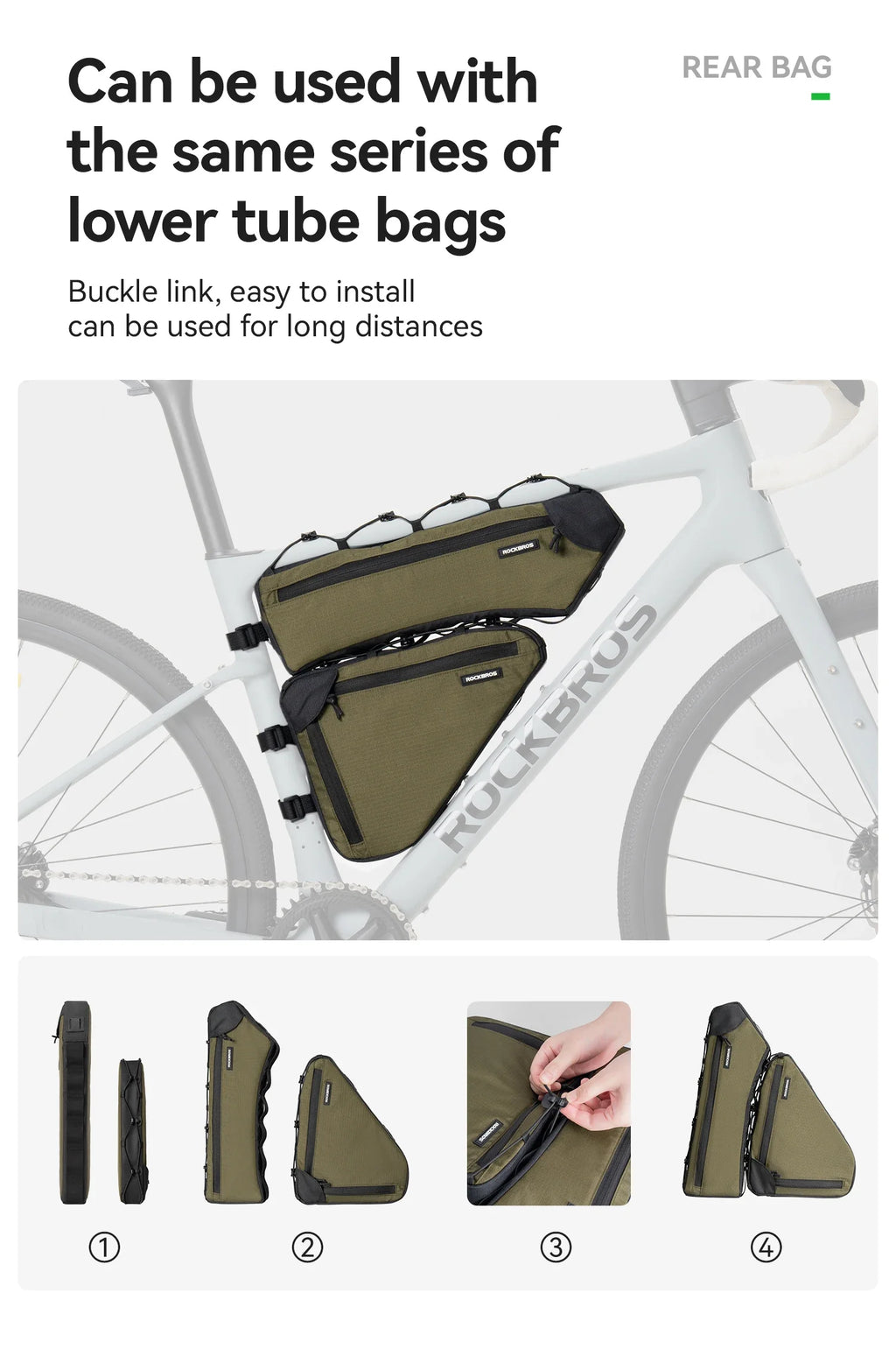 Triangle bag storage compartments - view 6