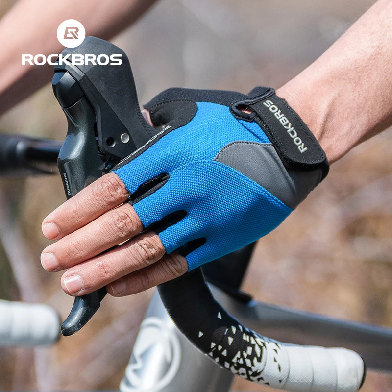 Half-finger road bike gloves white - view 4