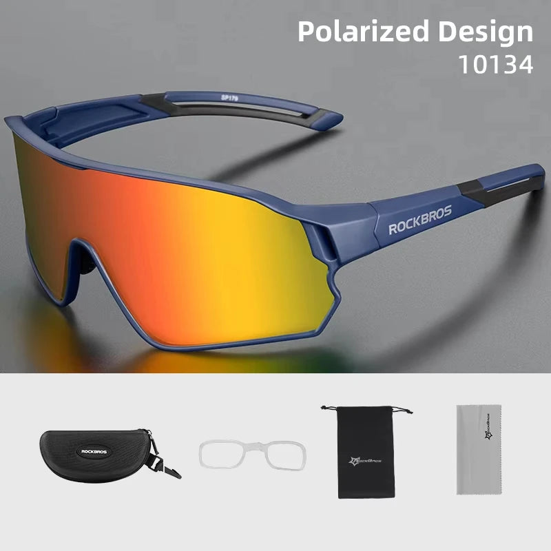 Polarized cycling sunglasses built-in myopia frame - main view