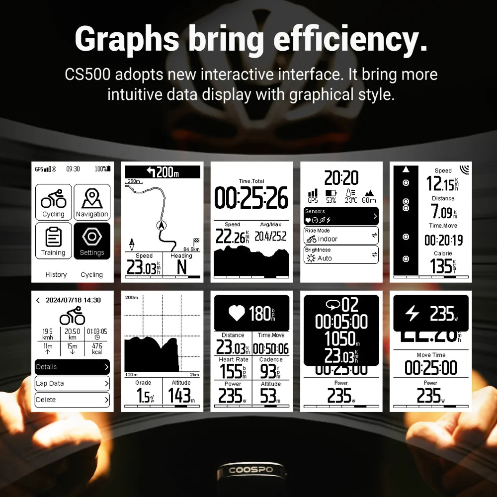 GPS cycling computer IPX7 waterproof display - view 5