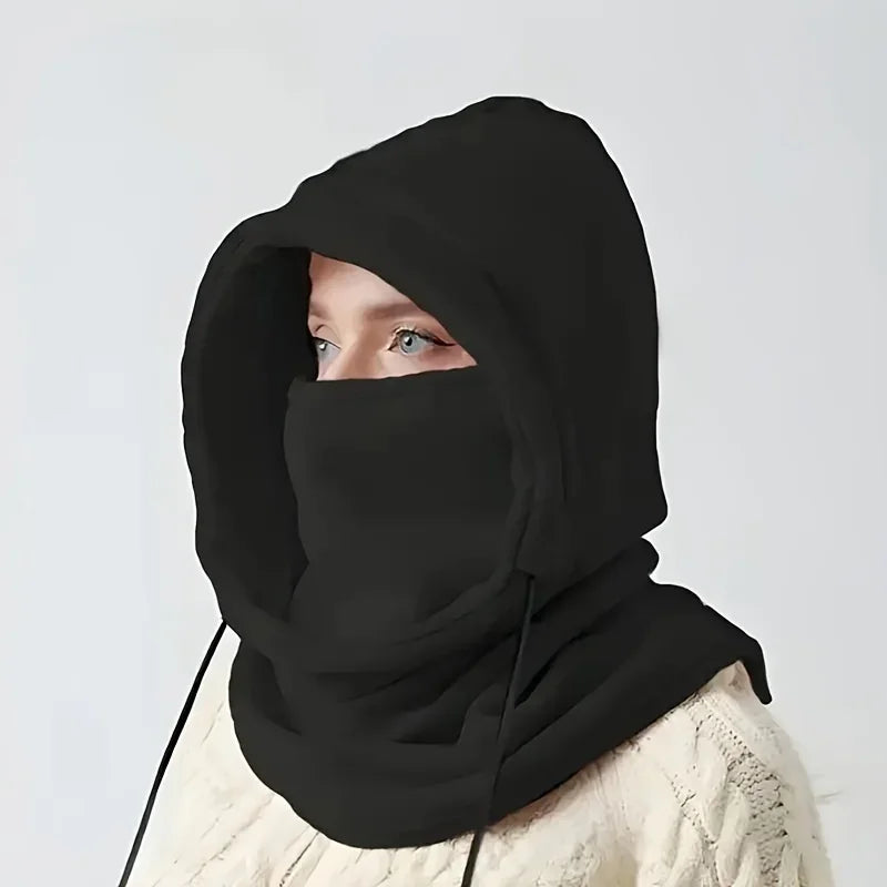 Unisex winter fleece balaclava hood with adjustable drawstring - view 9