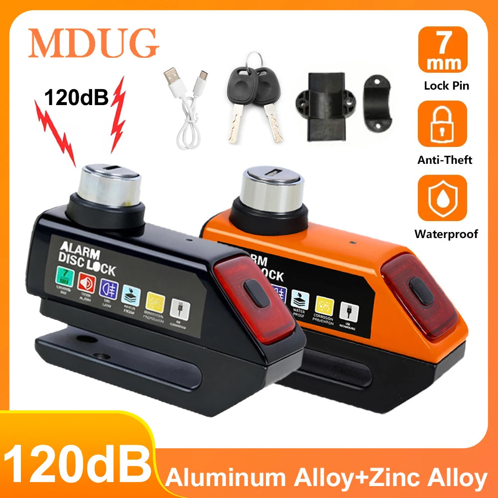 Disc brake alarm lock 120dB LED light - main view