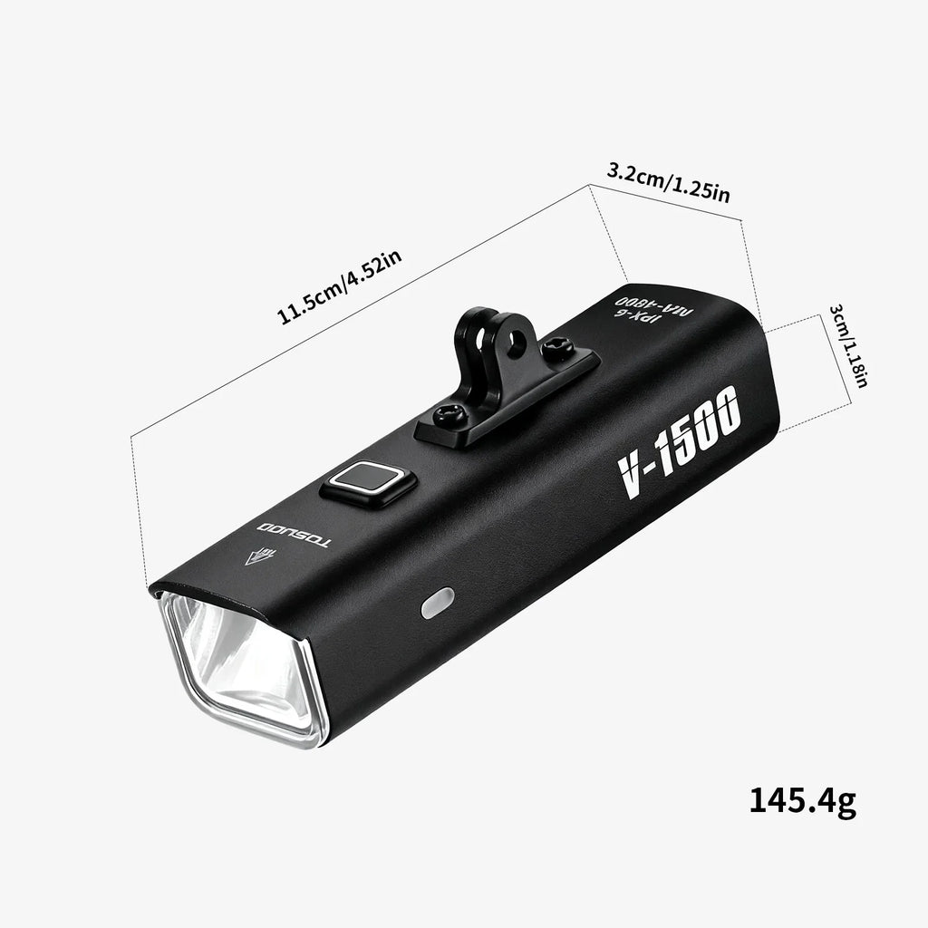 TOSUOD bike light brightness levels comparison - view 6