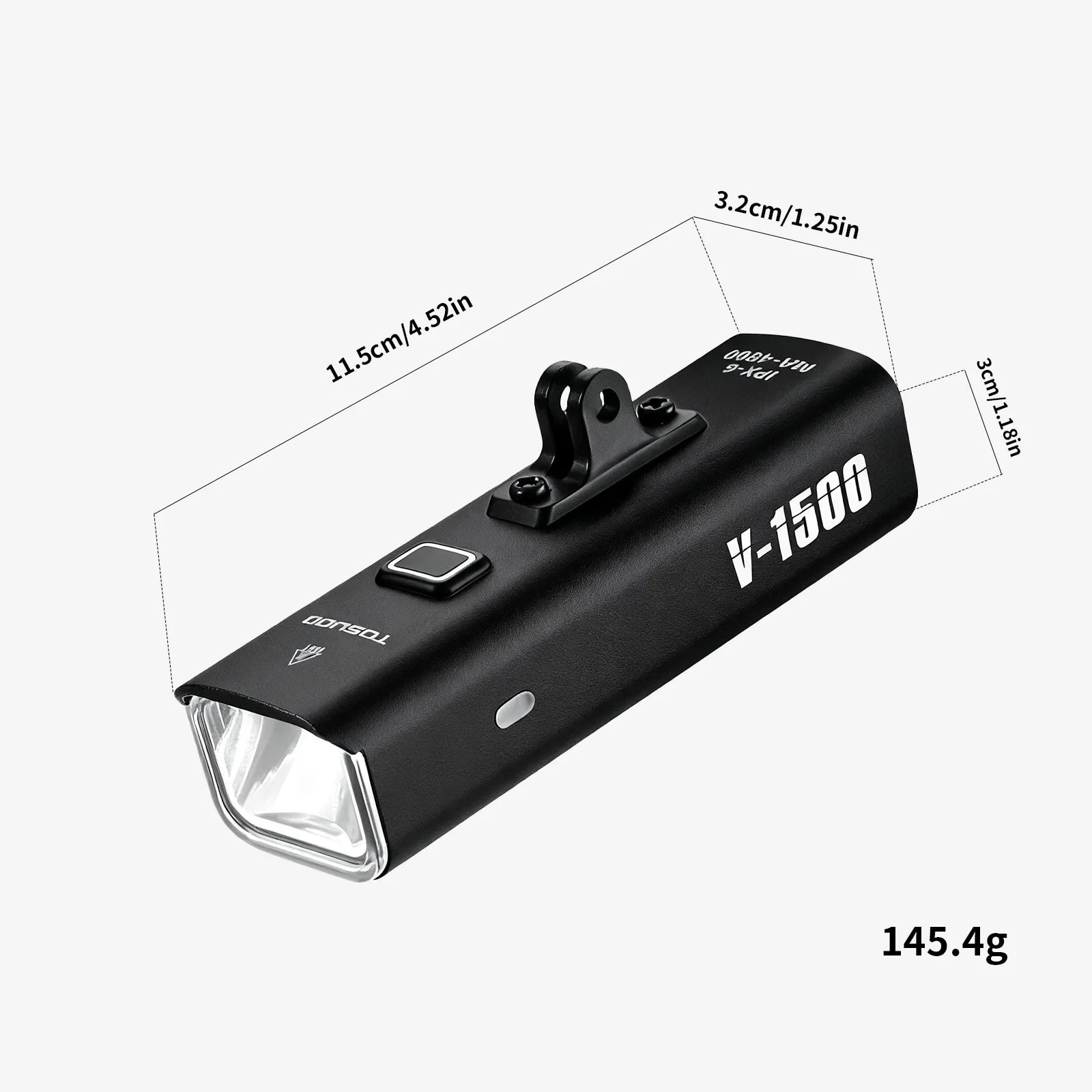 TOSUOD bike light brightness levels comparison - view 6