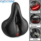 Hollow Breathable Bike Saddle — Shock-Absorbing, Reflective Tail