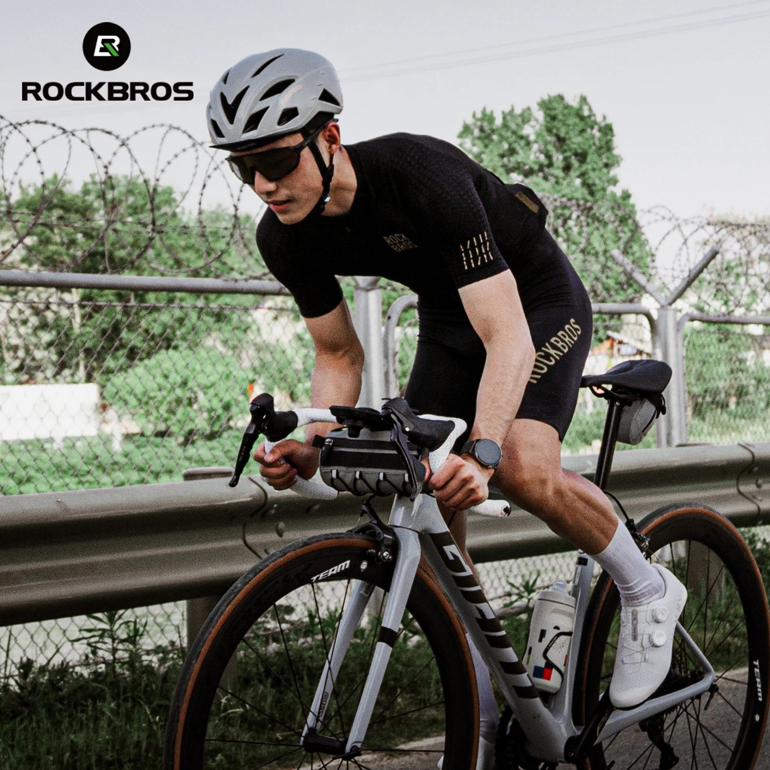 Cycling jersey full zipper white - view 2