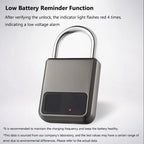 Fingerprint padlock black colour USB backup - view 2