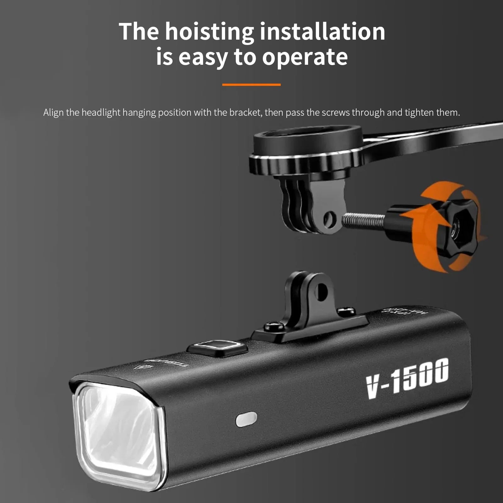 TOSUOD front light mounted on handlebar - view 3