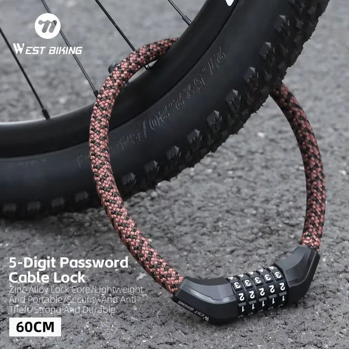 WEST BIKING 5-digit password cable lock - main view