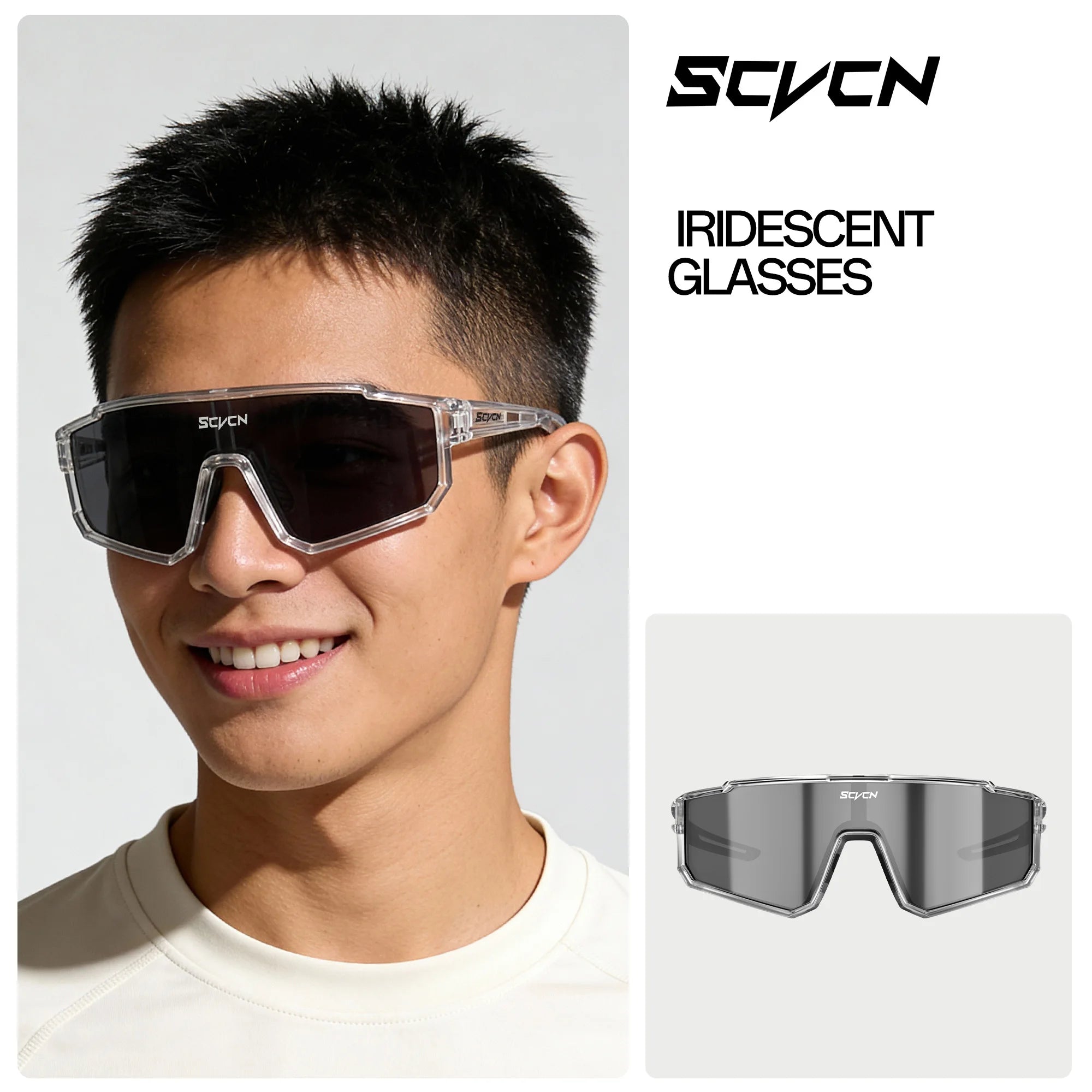 SCVCN cycling sunglasses angled view