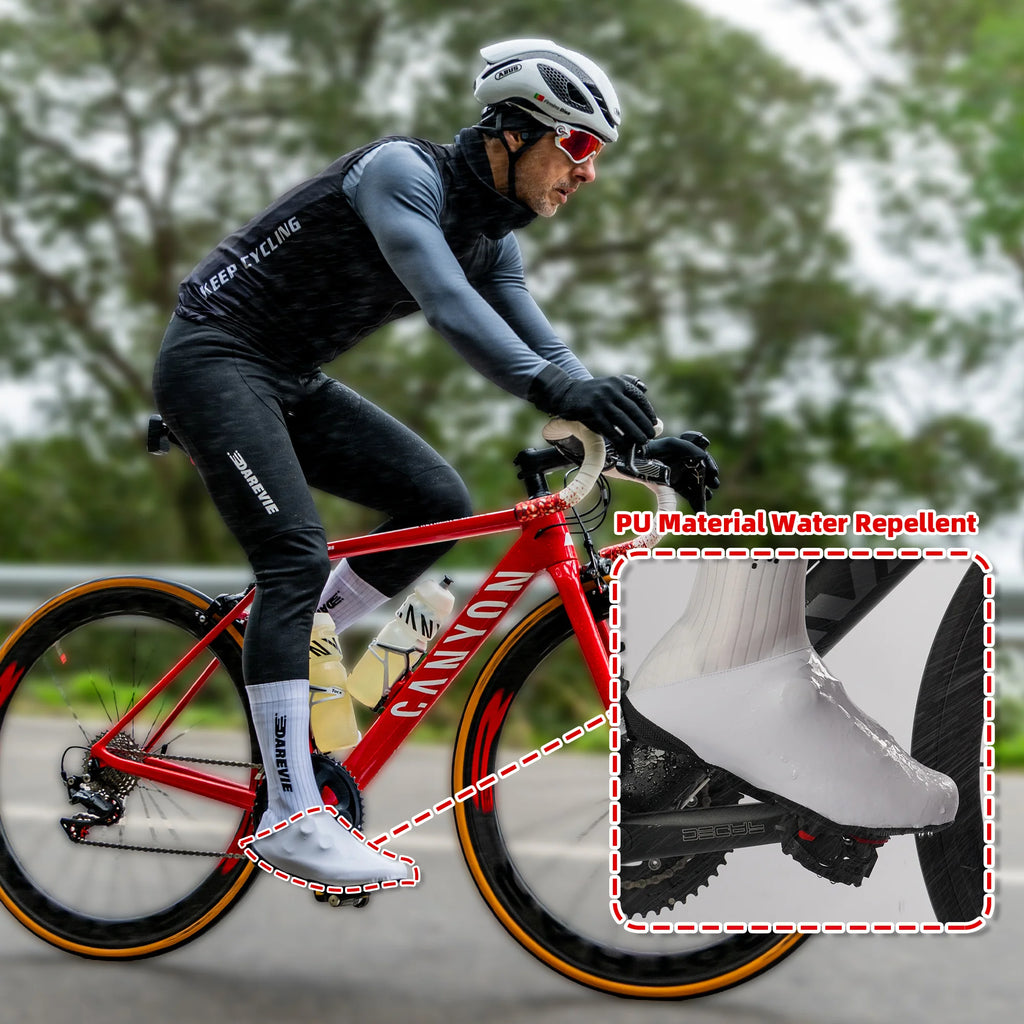 Overshoes worn cycling road bike black - view 3