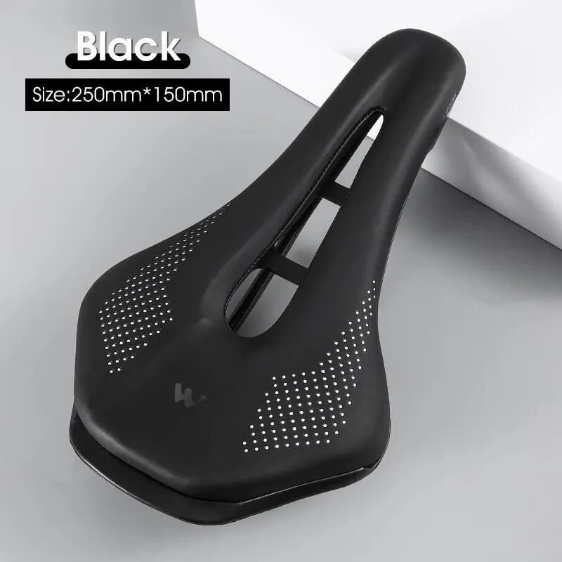 WEST BIKING Ultralight Hollow Saddle — PU Leather, Short Nose
