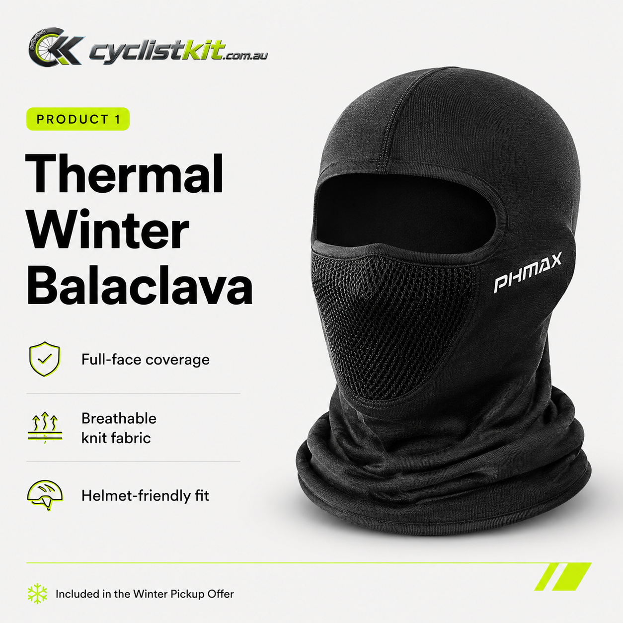 Thermal winter balaclava included in the CyclistKit Winter Pickup Offer